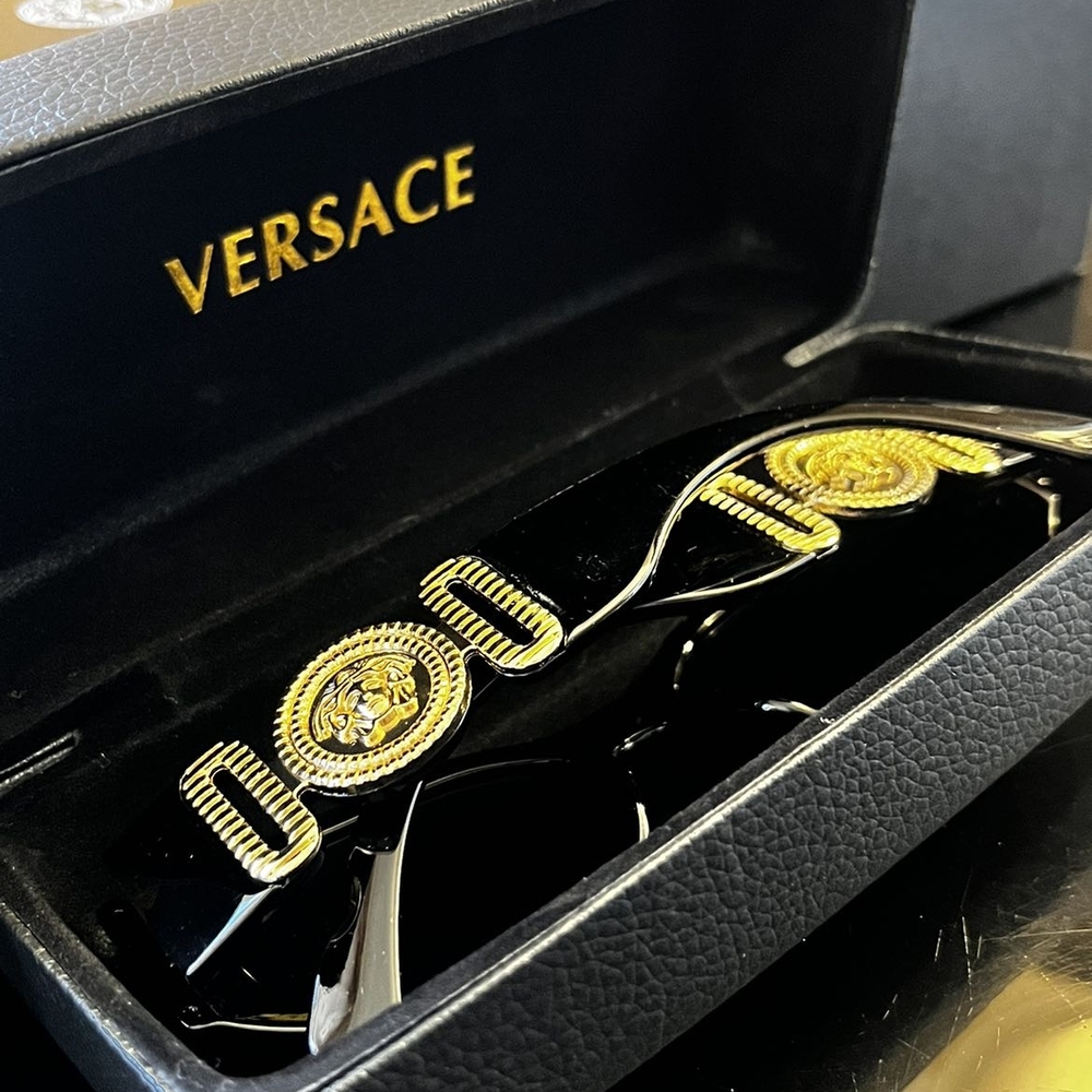 Versace Black and Gold Sunglasses